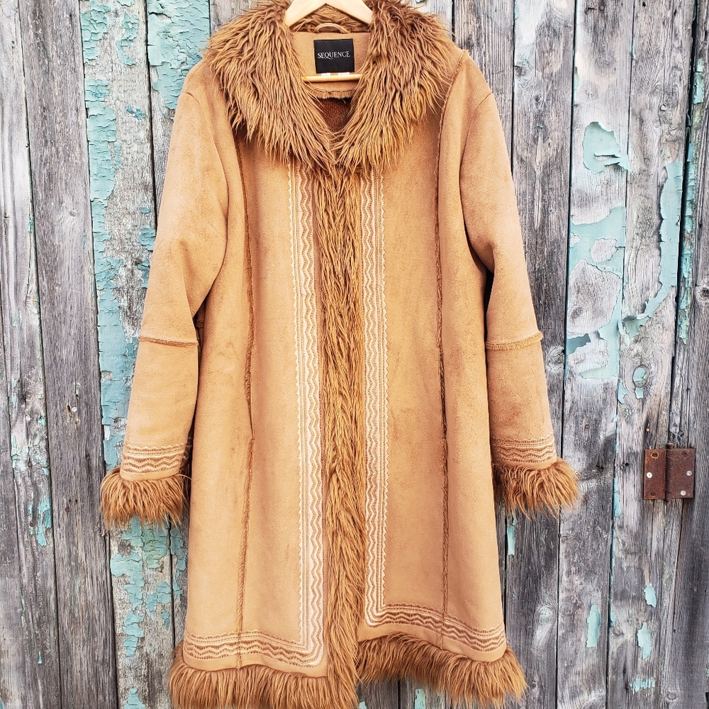 Sand Coloured Boho Afghan Coat